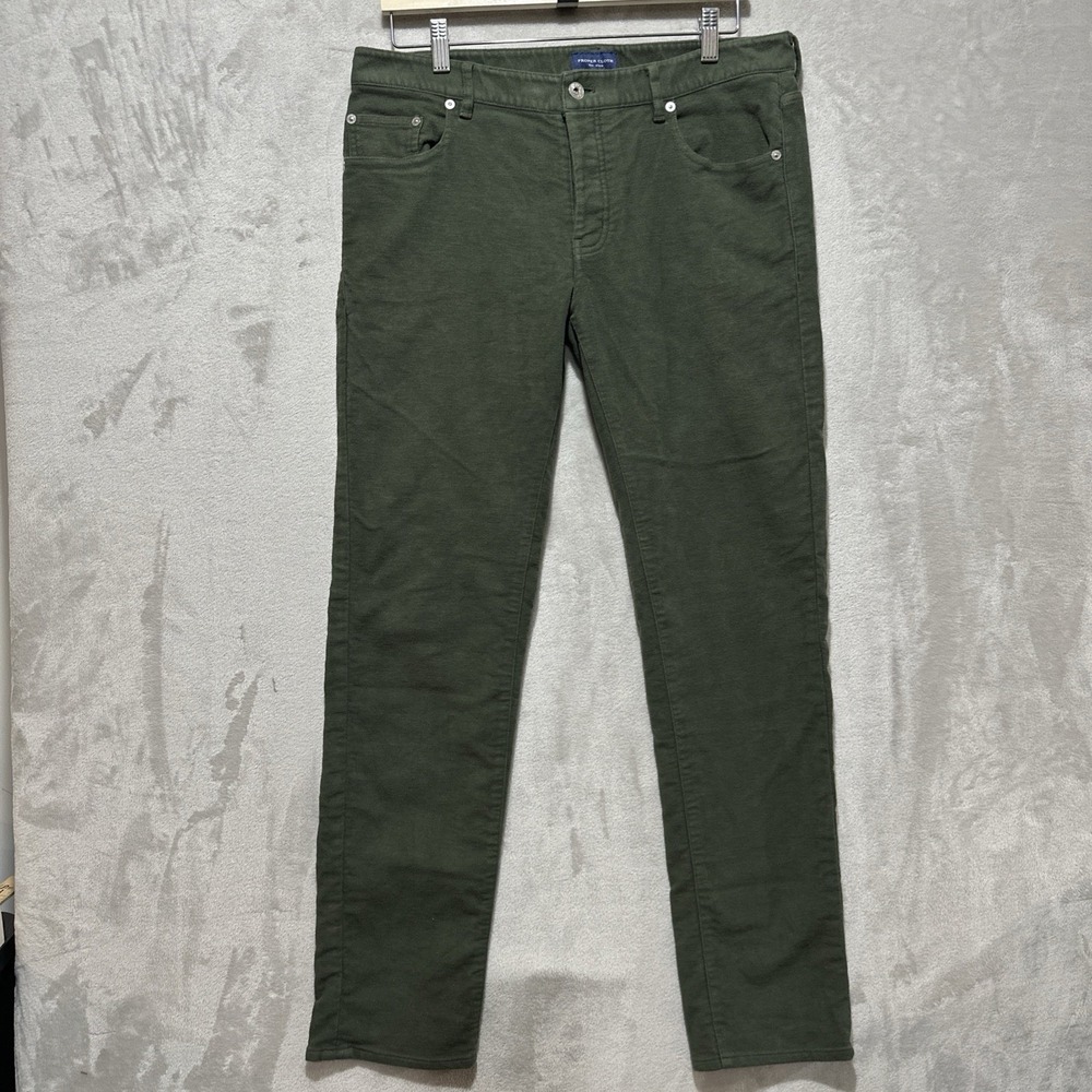 Proper Cloth Pants Size 34 Button Fly Moleskin Soft Brushed Cotton Green